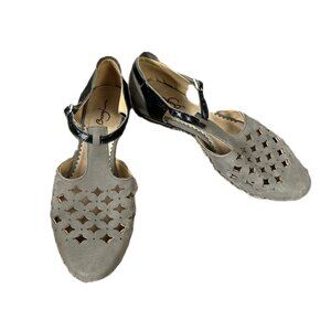 Bangi Handmade Leather Laser Cut Strappy Flats 39 8.5